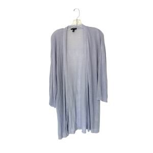 Eileen Fisher Cardigan Blue Basic Cable Knit Lightweight Open Front Duster Small